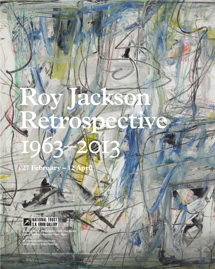 Roy Jackson Retrospective Exhibition poster for S.H. Ervin Gallery
