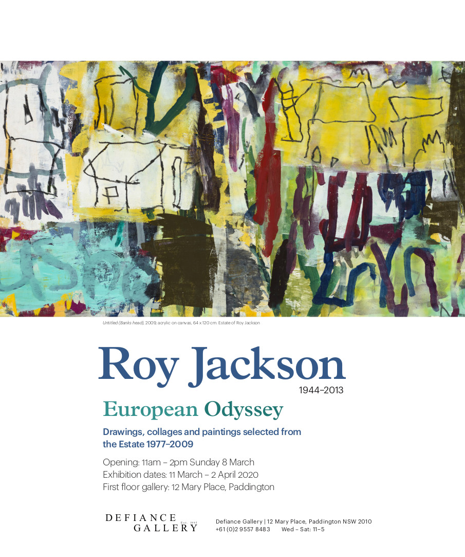 Roy Jackson European Odyssey Exhibition Poster, Roy Jackson, Untitled (Banks head), 2009, 64x120 cm, acrylic on canvas
